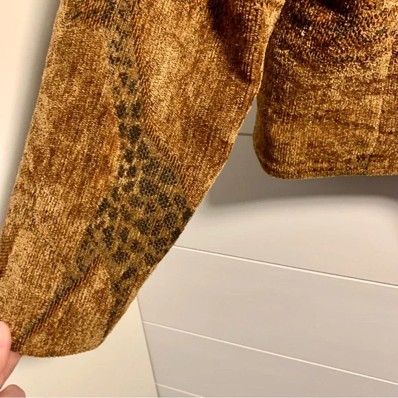 Painted Pony Cropped Blazer Jacket Women Sz M Tapestry Artsy Giraffe Safari Boho - Picture 9 of 14